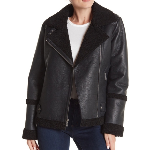Sam Edelman Faux Shearling Moto Jacket 